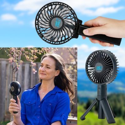 Ventilator portabil cu trepied și reîncărcabil, 2 în 1 | HANDCOLIO