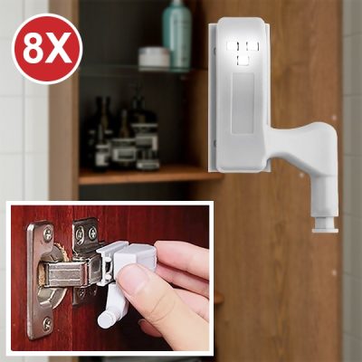 Lumini LED cu senzor pentru balamale (8 buc) | HINGELED