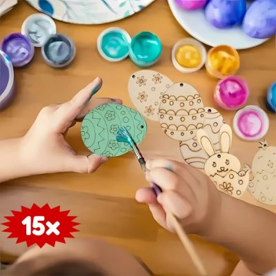 Ouă decorative de lemn pentru Paște (15 bucăți) | EGGNAMENTIFY