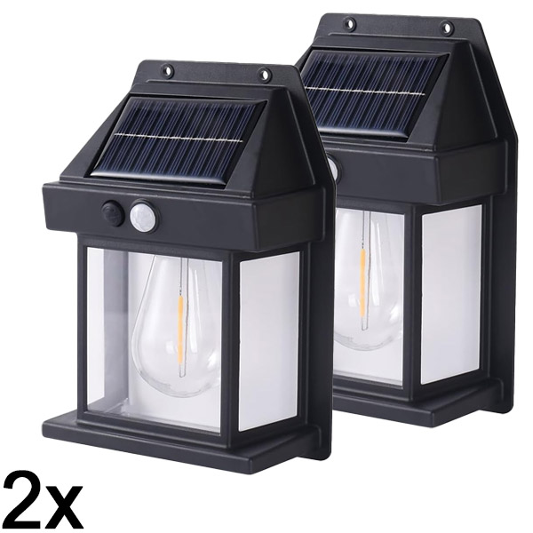 2x Lampă solară pentru exerior cu senzor de mișcare | FLUXLAMP