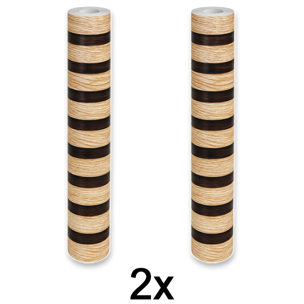 2x Autocolant elegant pentru perete cu aspect de lemn | LINEWALL