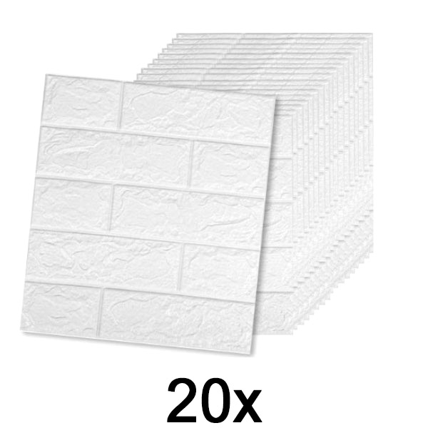 4x (5 bucăți) Tapet Autoadeziv Cu Model 3D De Cărămidă | BRICKSBY