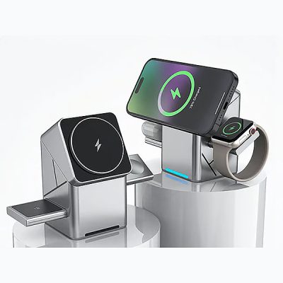 Încărcător wireless triplu compact | TRICHARGY